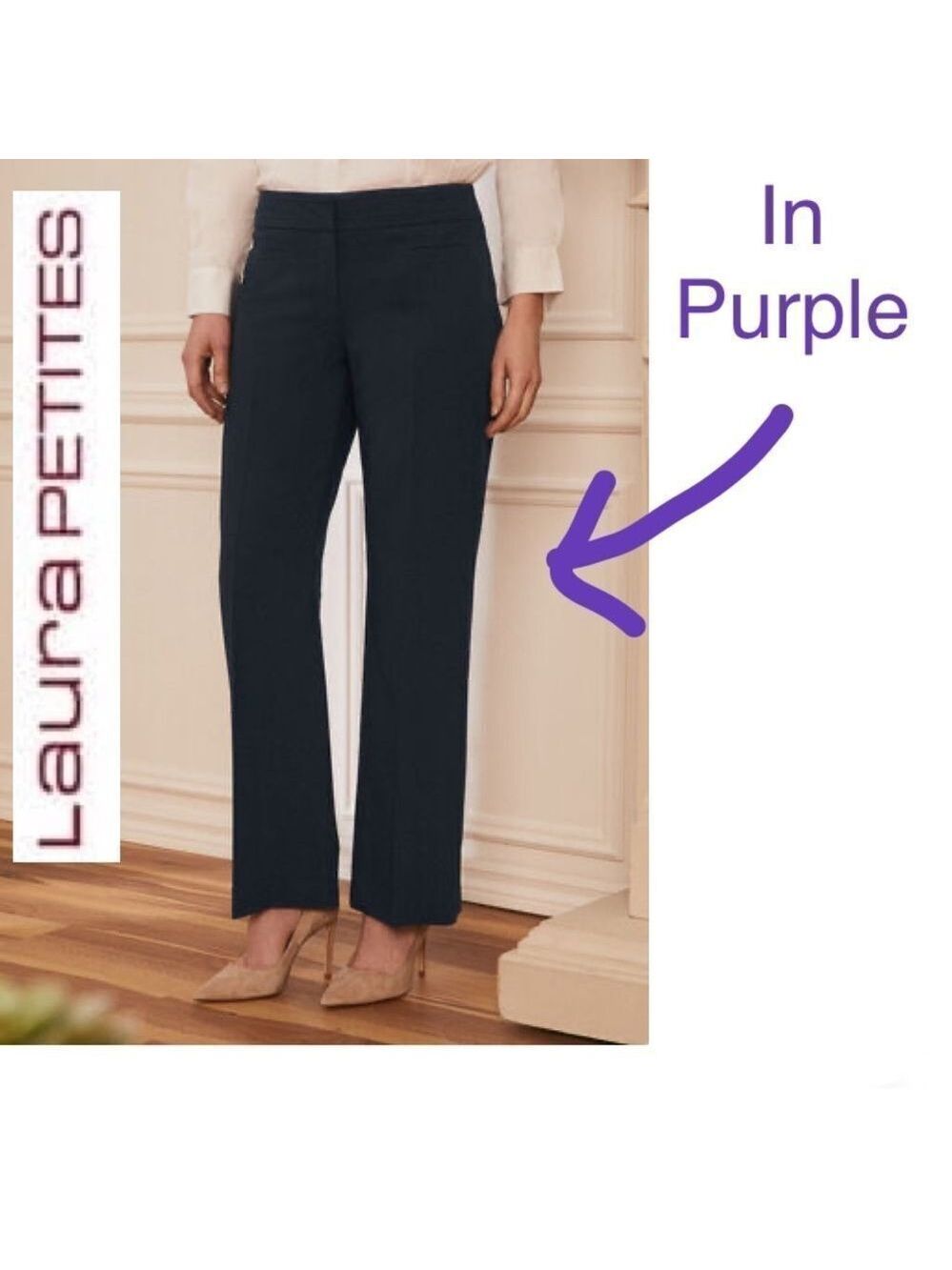 Laura Petites dark purple plum coloured Louben pleated front pants size 8P